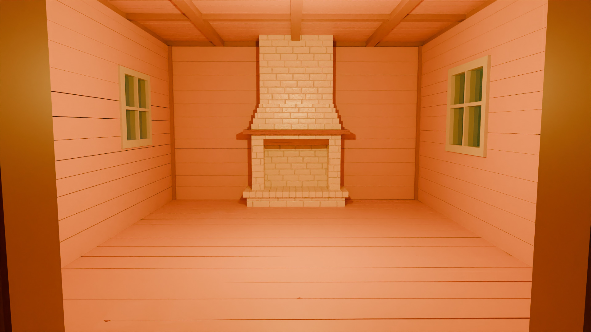 Cartoon Forest Cabin Low-poly 3D model_7