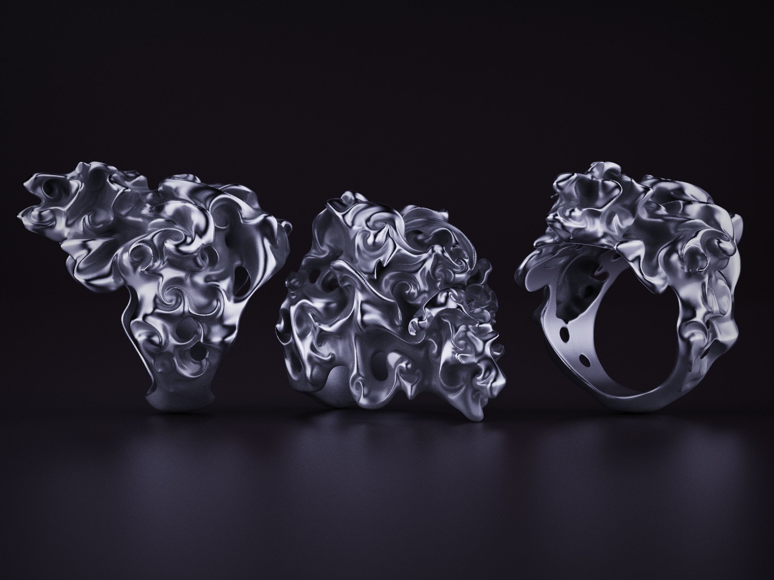 Chaos Ring Abstract Fashion Jewelry 3D print model_4