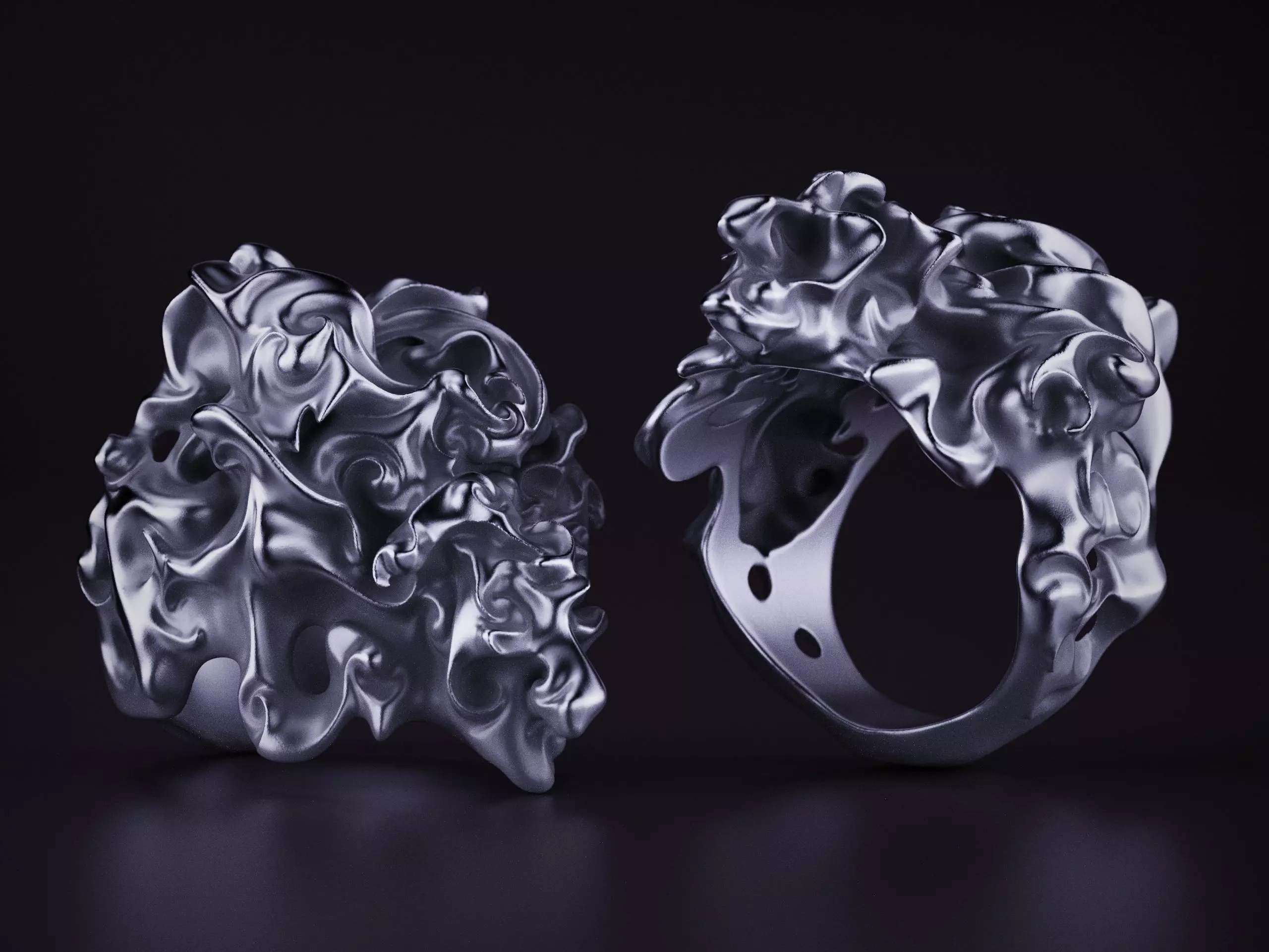 Chaos Ring Abstract Fashion Jewelry 3D print model_0