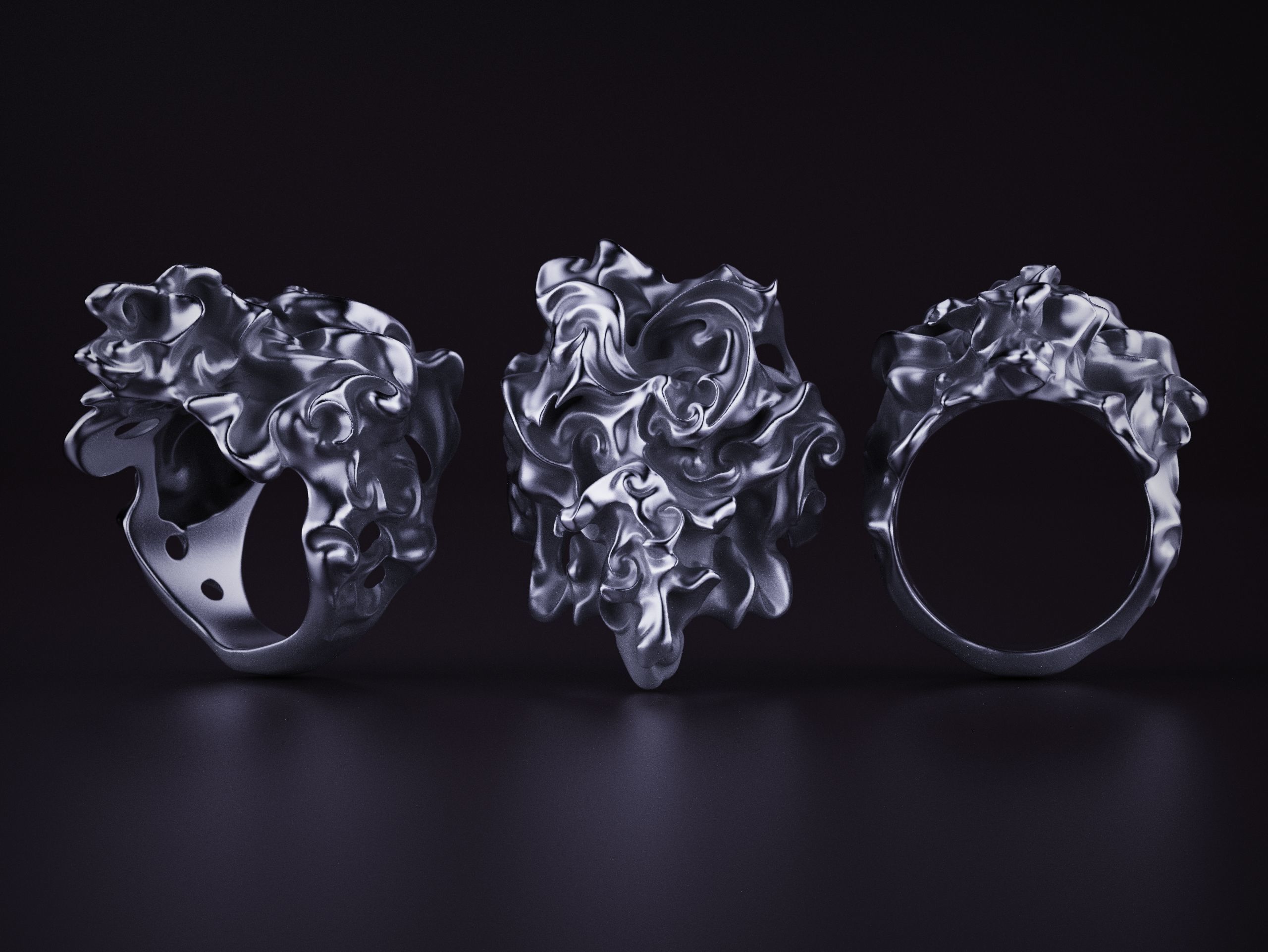 Chaos Ring Abstract Fashion Jewelry 3D print model_5