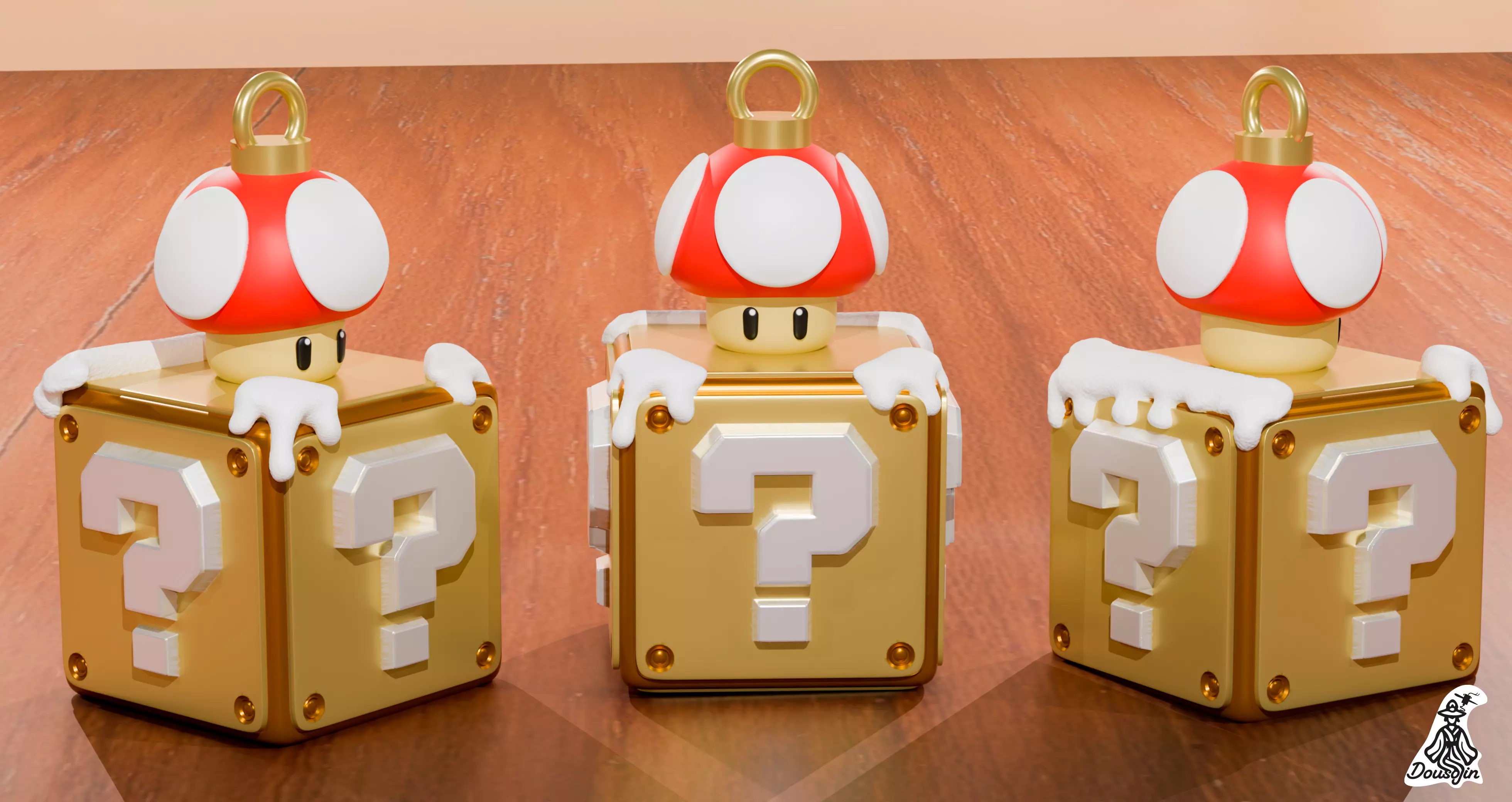 Mario Bros Christmas Tree Ornament Free 3D print model