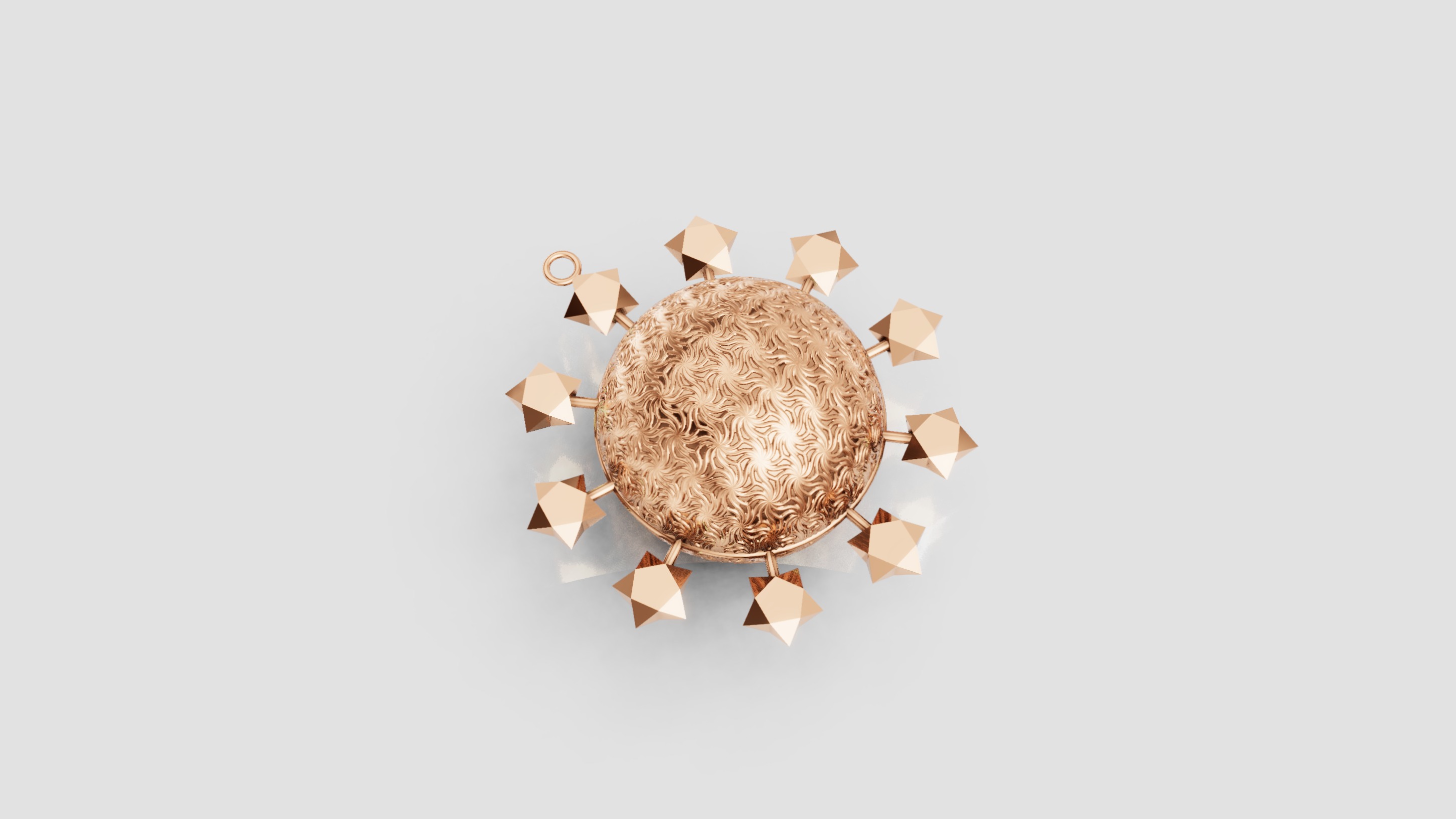Christmas Star ornament Ball 3D print model_9