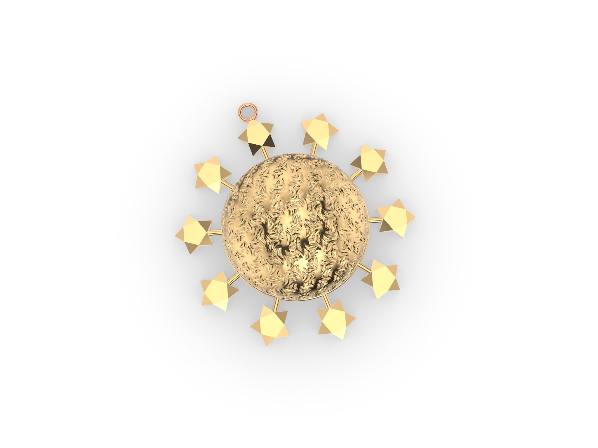 Christmas Star ornament Ball 3D print model_3
