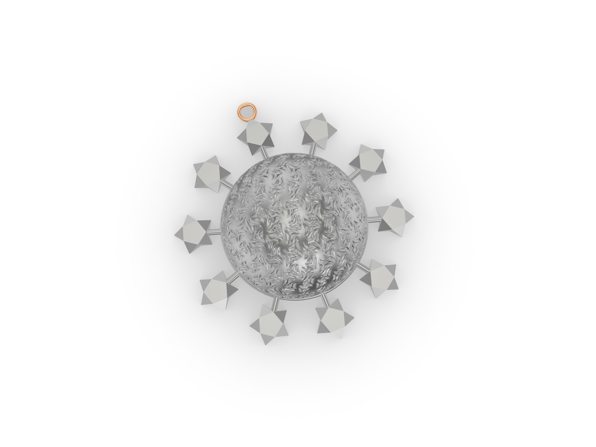 Christmas Star ornament Ball 3D print model_4