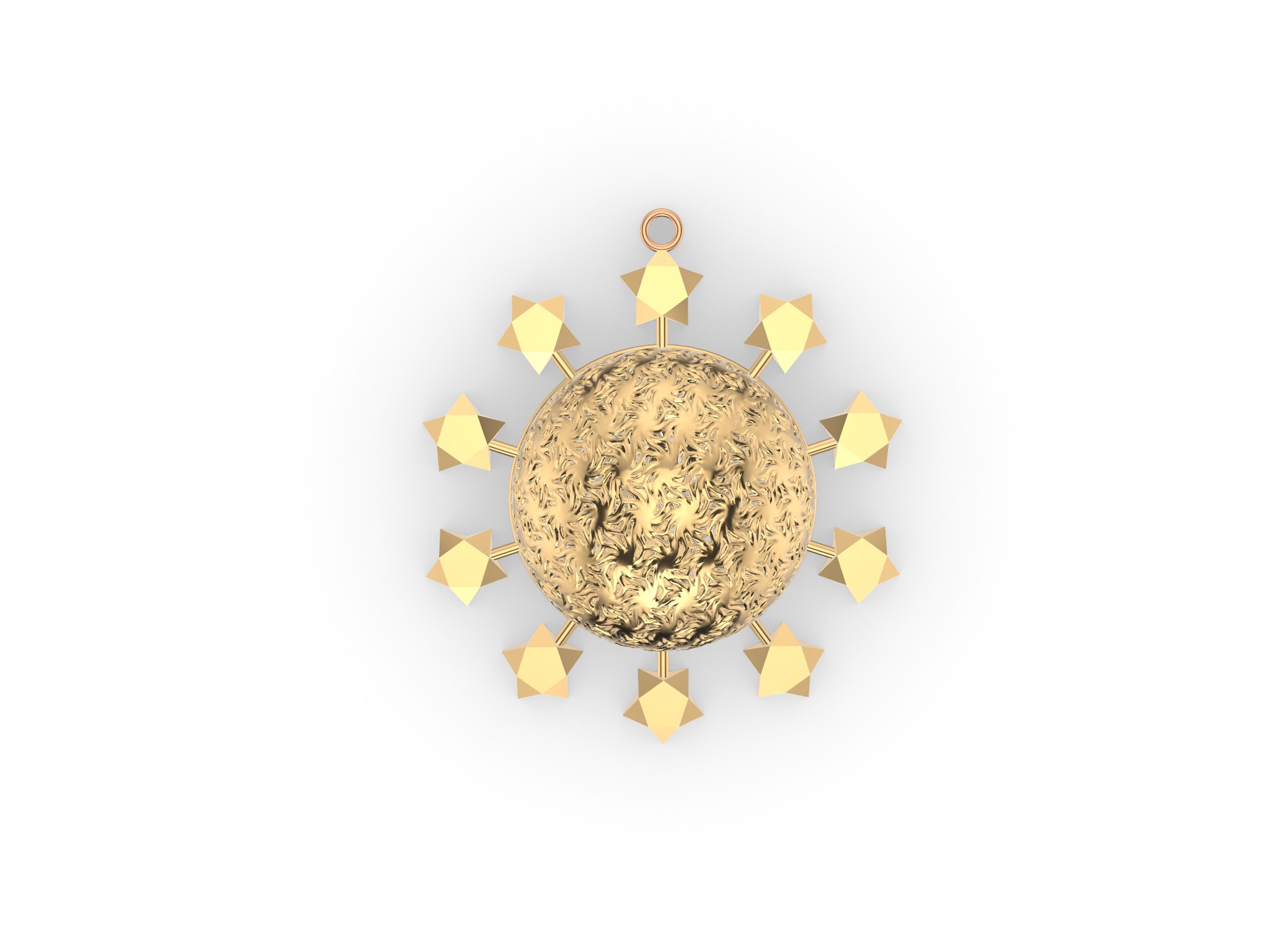 Christmas Star ornament Ball 3D print model_7