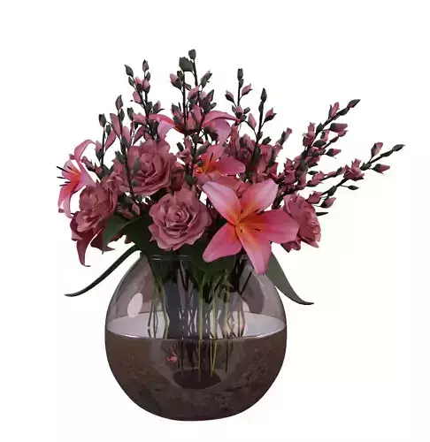 PINK BOUQUET with Lilies and Roses