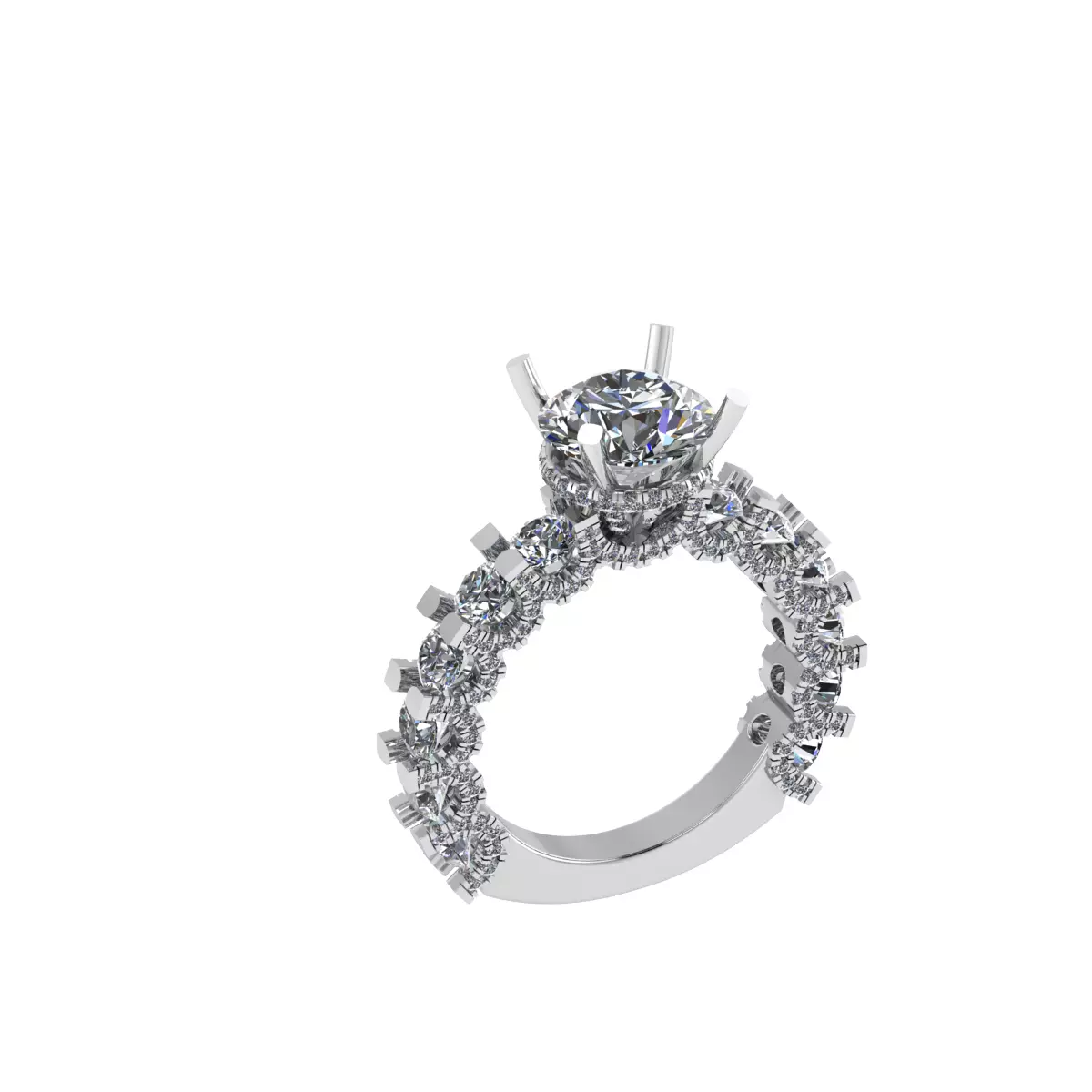 Two tone engagement ring 3D print model_0