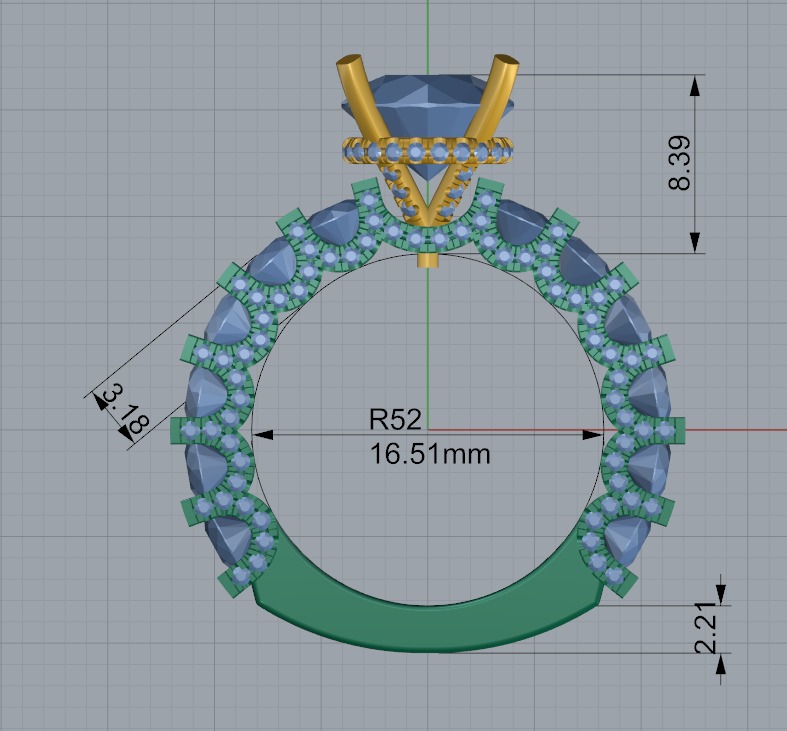 Two tone engagement ring 3D print model_9