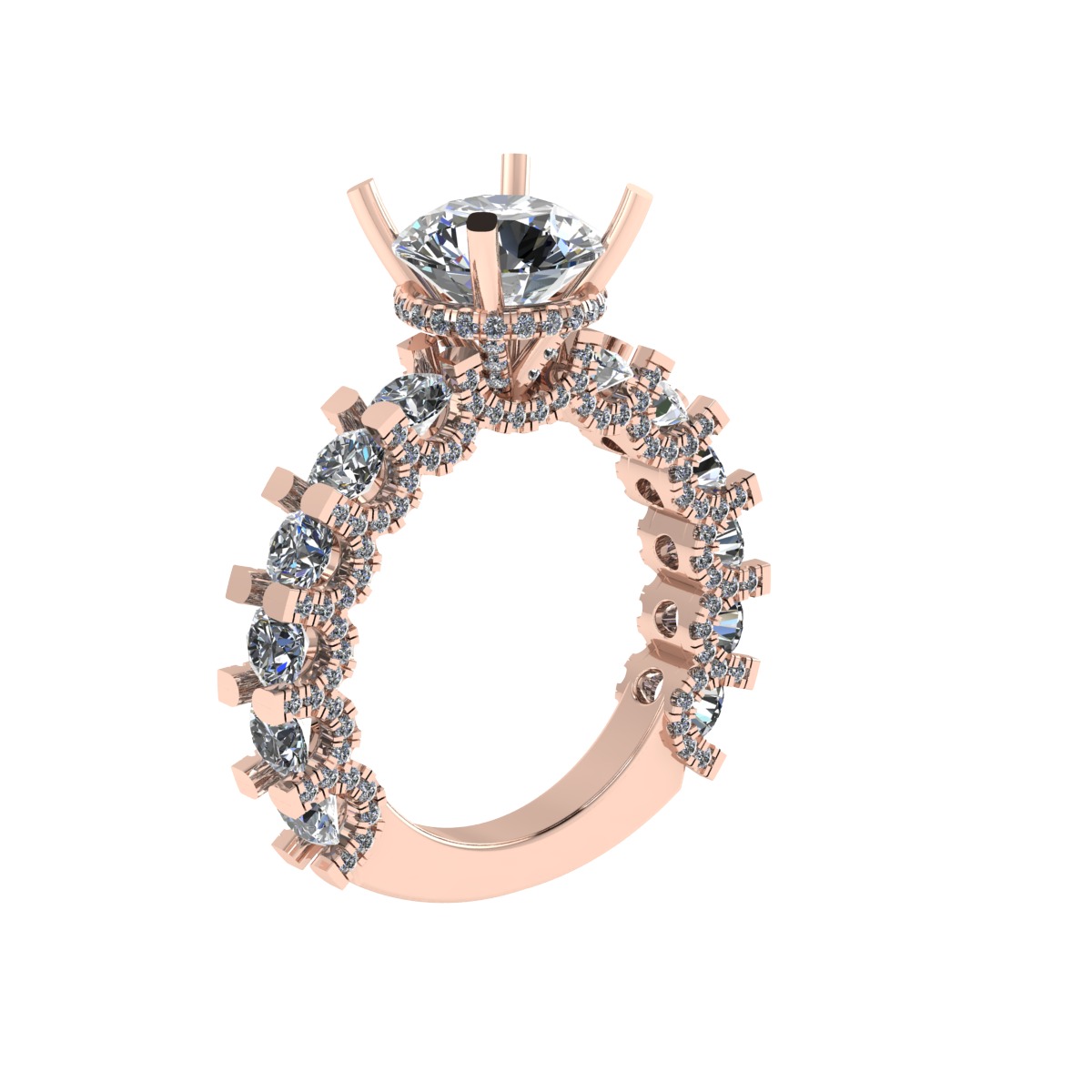 Two tone engagement ring 3D print model_6