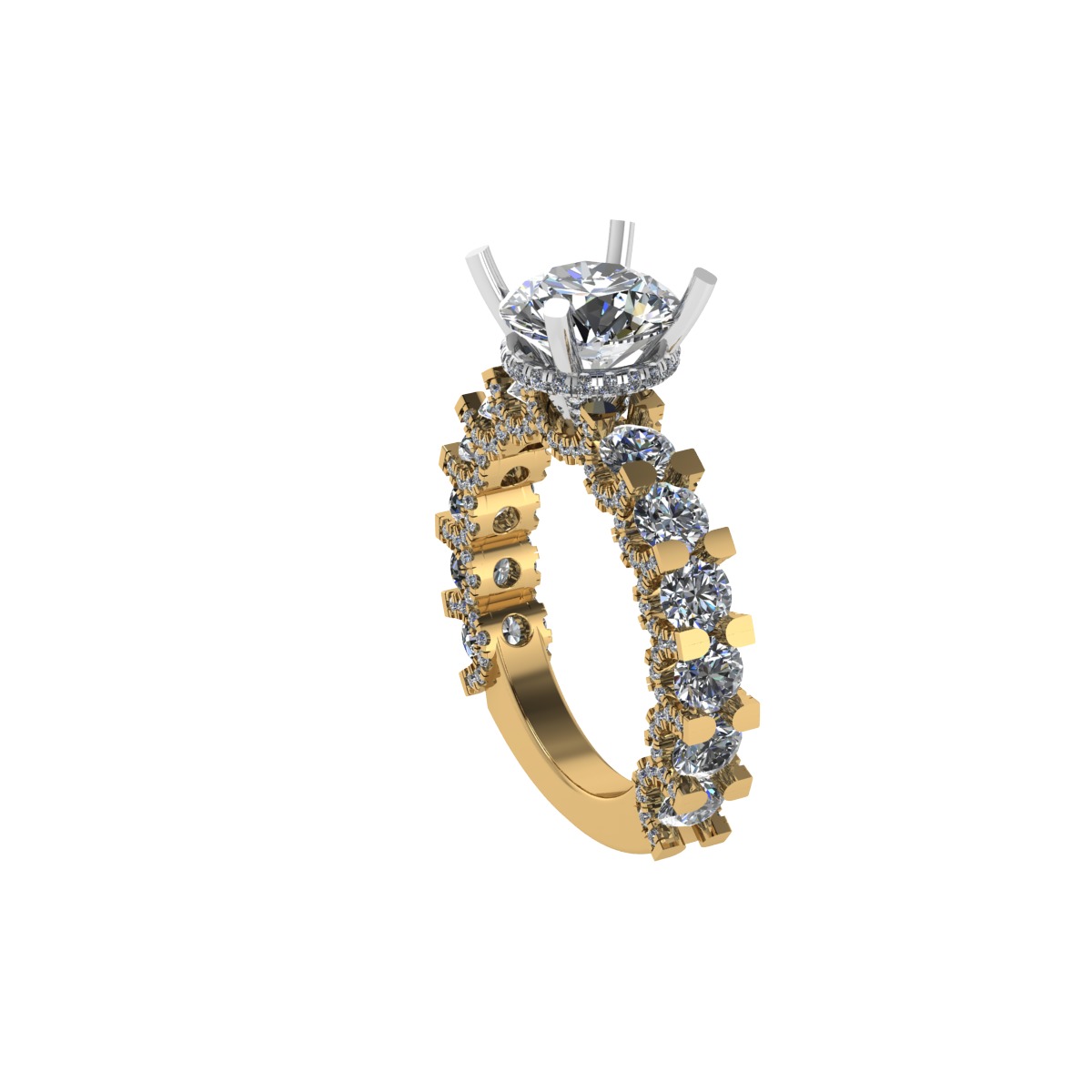 Two tone engagement ring 3D print model_3