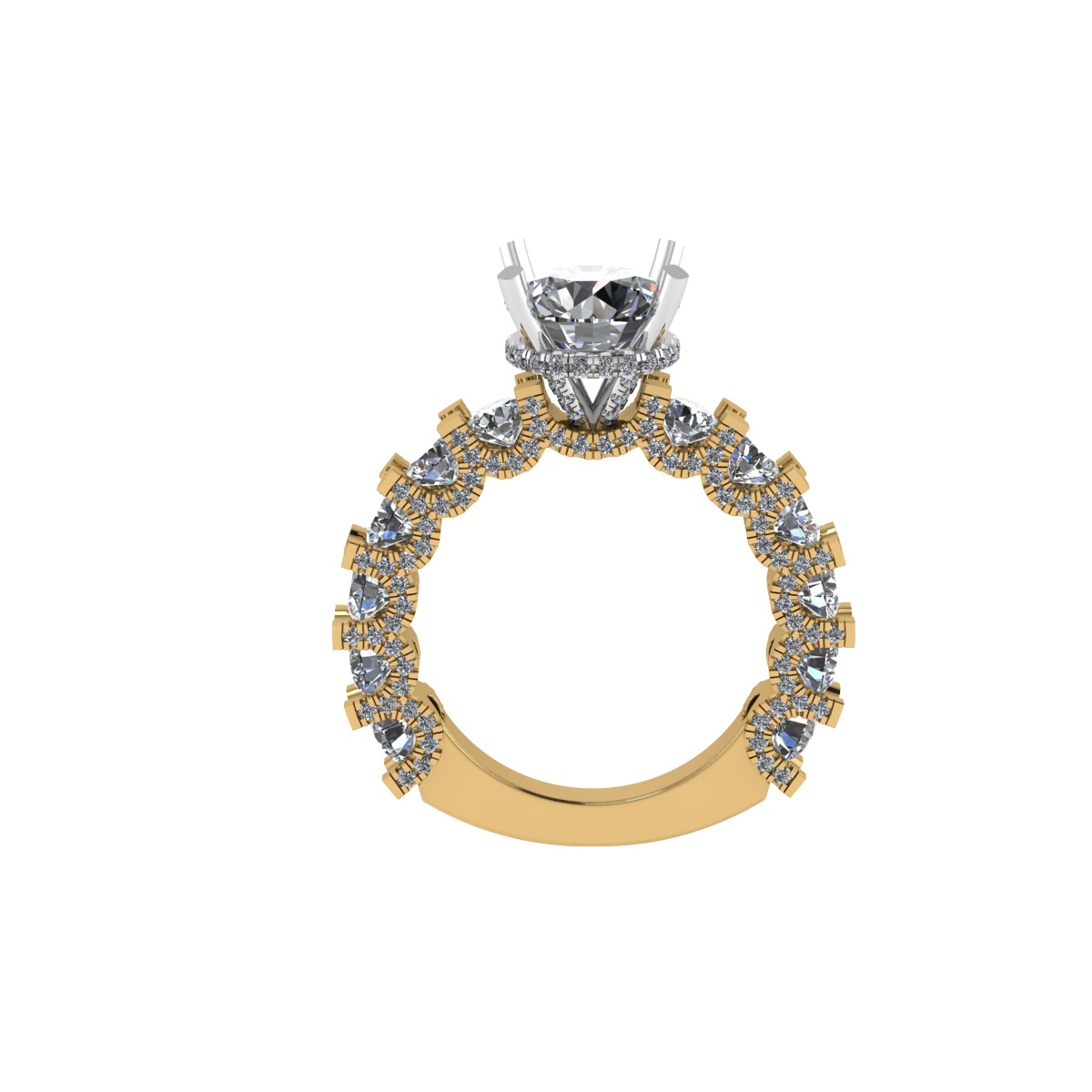 Two tone engagement ring 3D print model_2