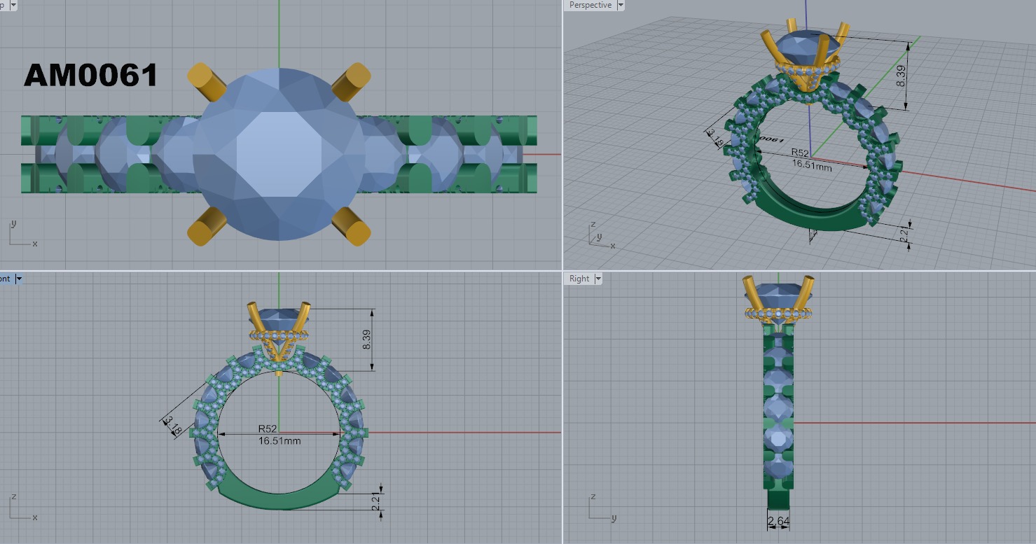 Two tone engagement ring 3D print model_1