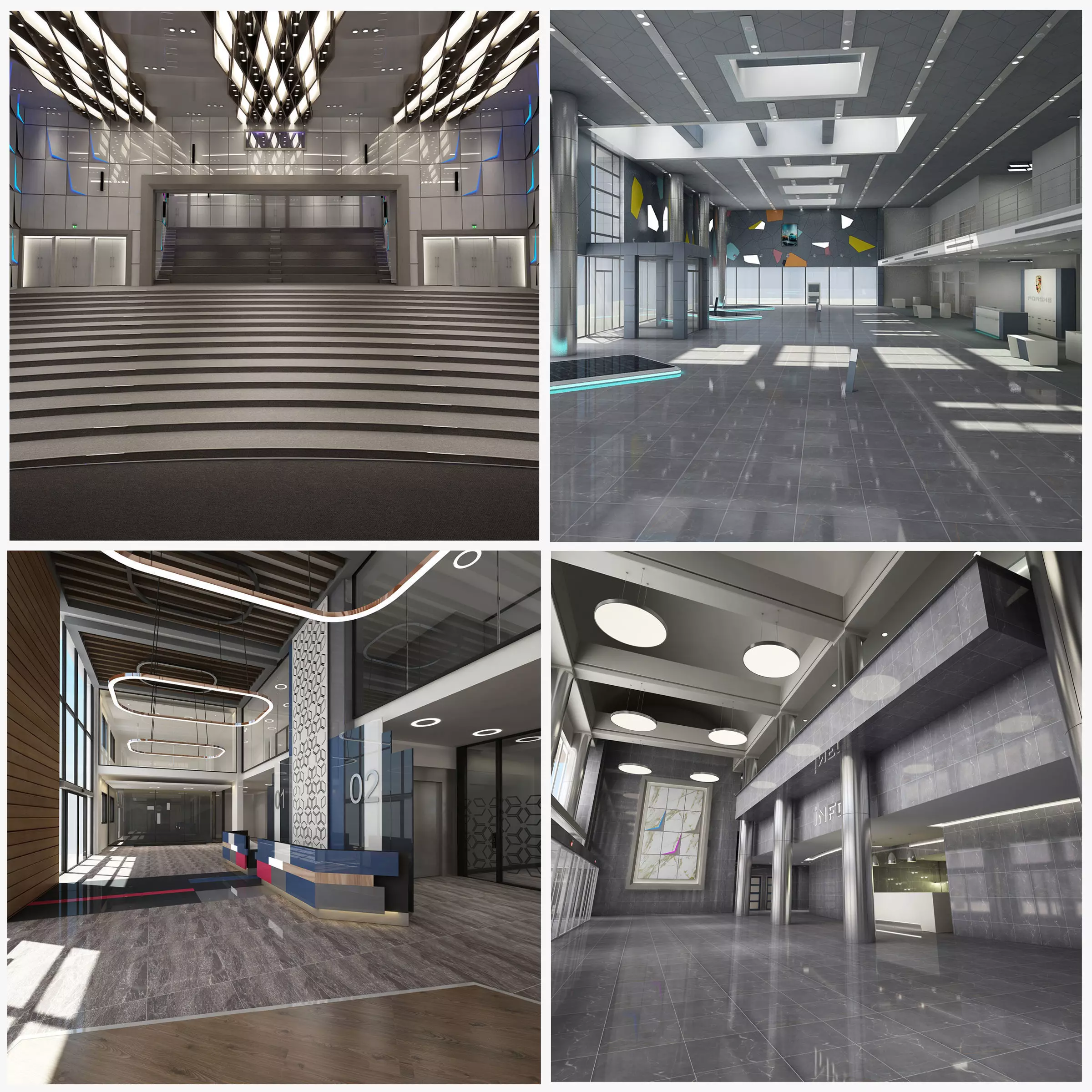 Interior Set 4 in 1 3D model_0