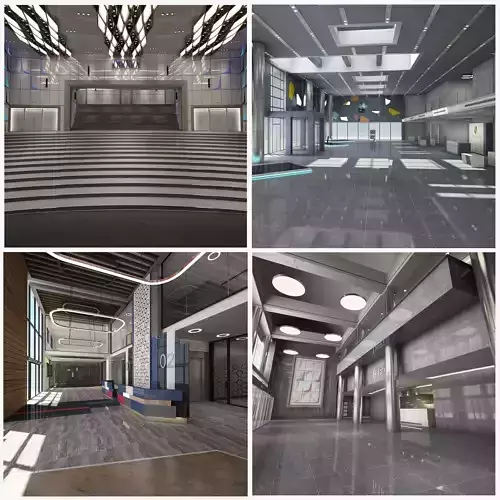 Interior Set 4 in 1 3D model
