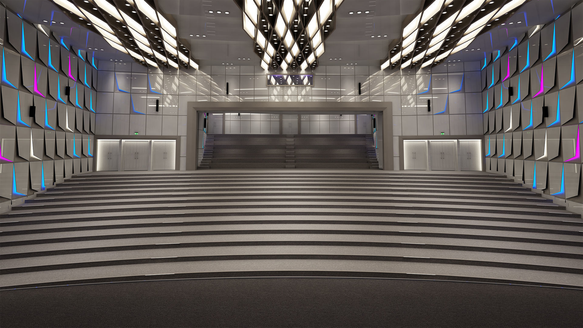 Interior Set 4 in 1 3D model_2