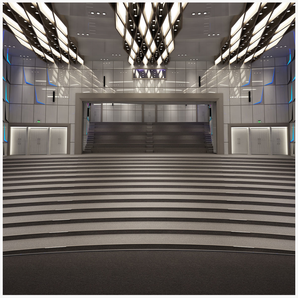 Interior Set 4 in 1 3D model_1