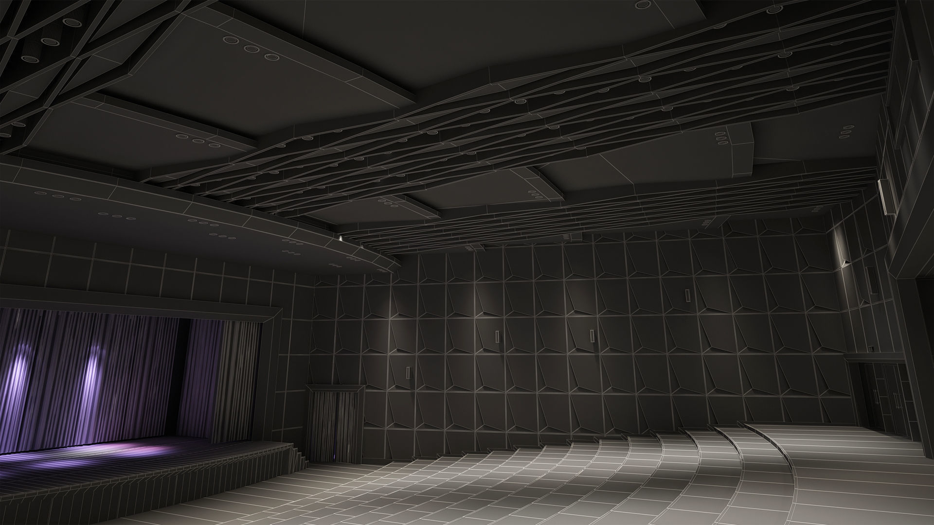 Interior Set 4 in 1 3D model_7