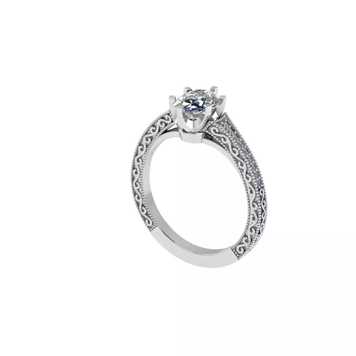 Two tone engagement ring 3D print model