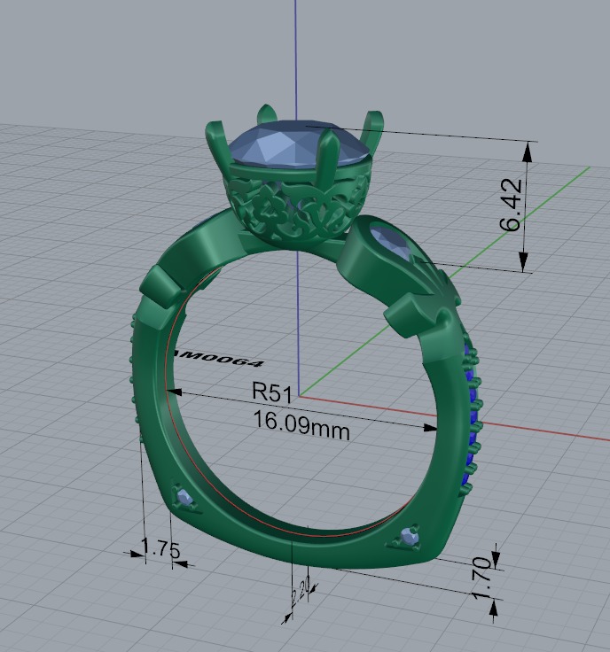 Engagement ring 3D print model_8