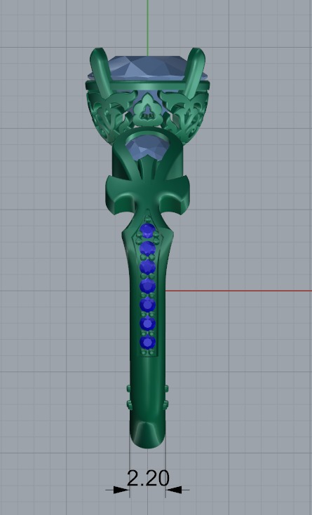 Engagement ring 3D print model_10