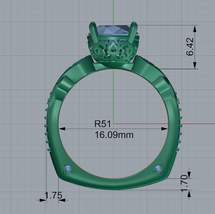 Engagement ring 3D print model_9