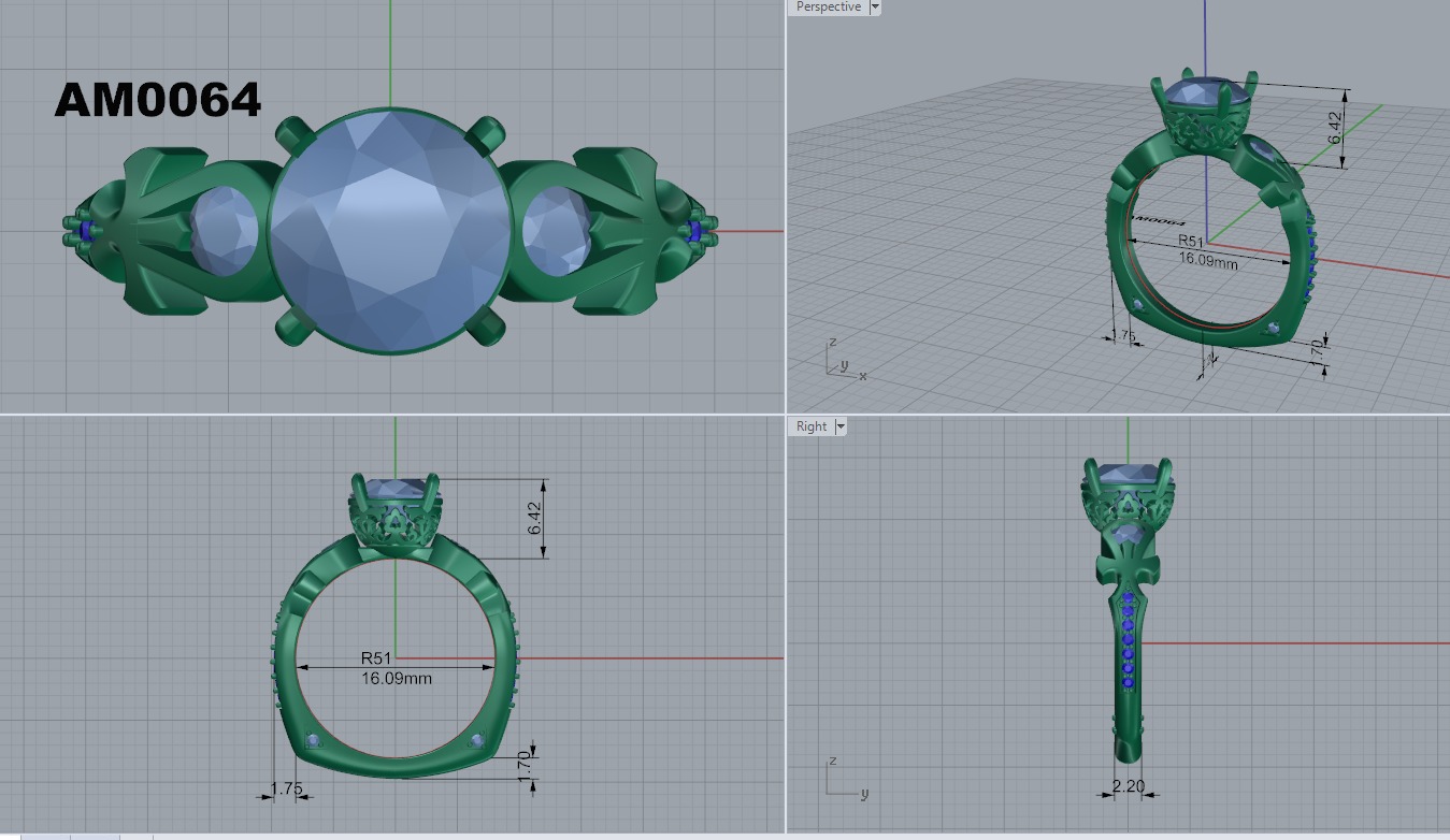 Engagement ring 3D print model_1