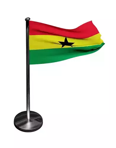Ghana Flag on pole