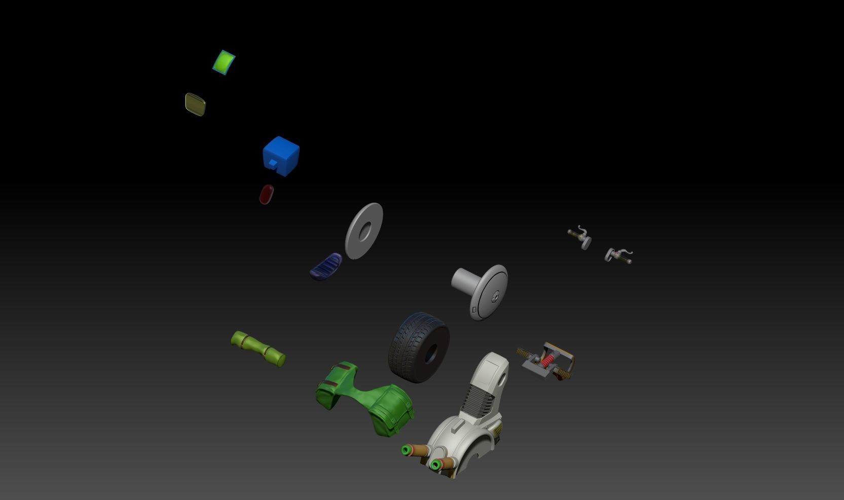 Lunch One Wheeled Bike 3D print model_4