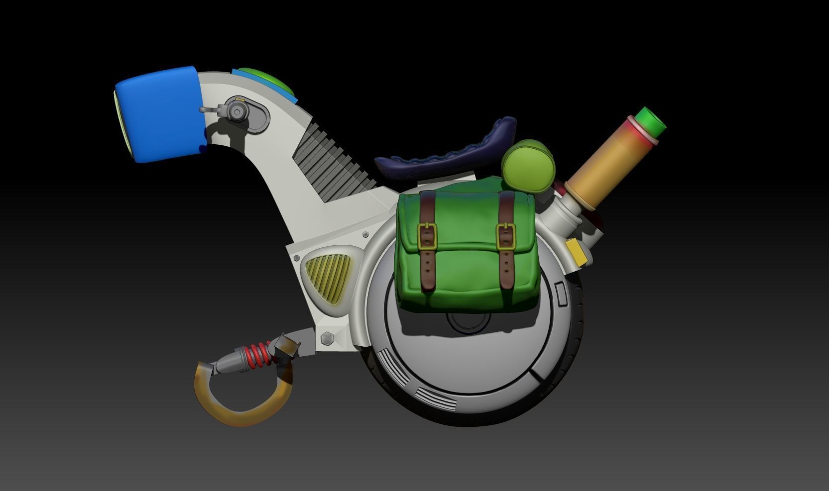 Lunch One Wheeled Bike 3D print model_1