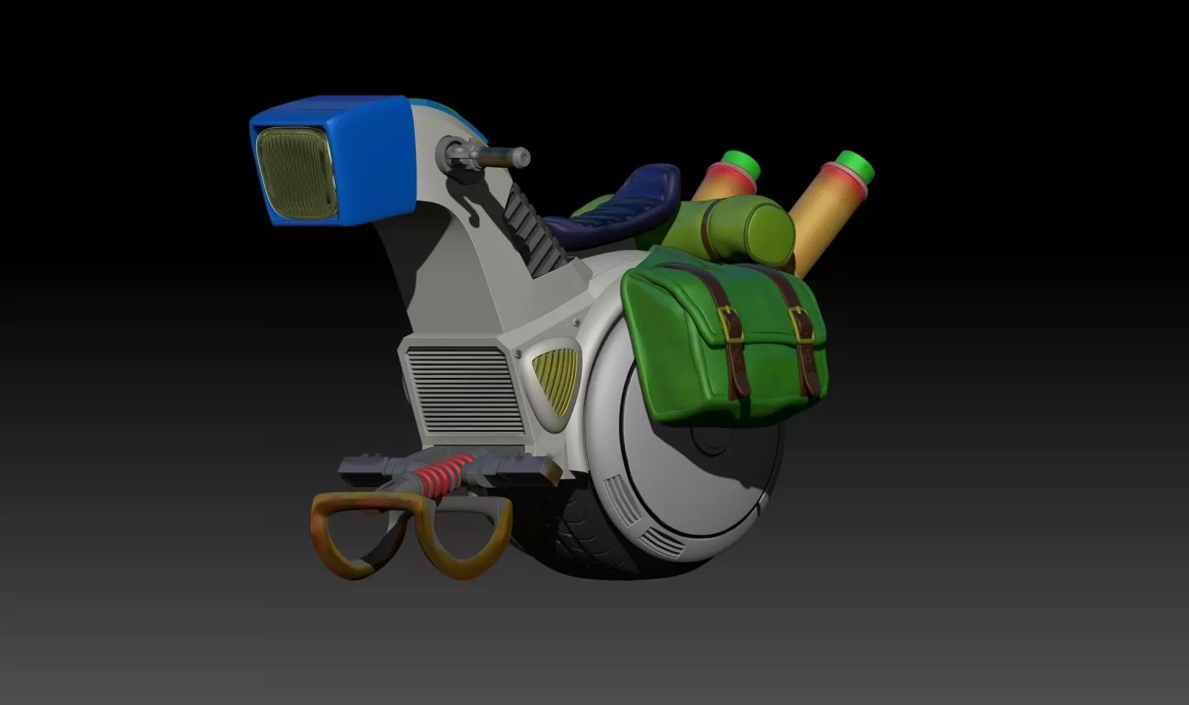 Lunch One Wheeled Bike 3D print model_0