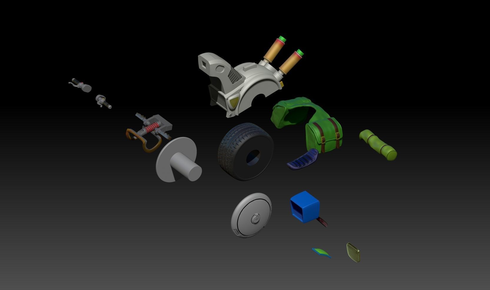 Lunch One Wheeled Bike 3D print model_5