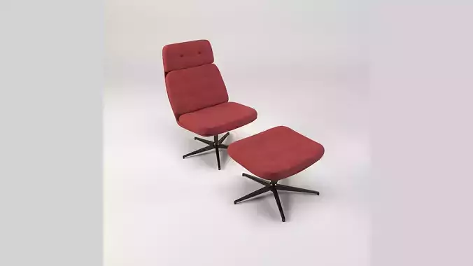 Swivel Armchair with Ottoman