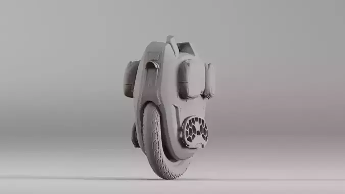 001567 Unprocessed 3D scan of a monowheel vehicle