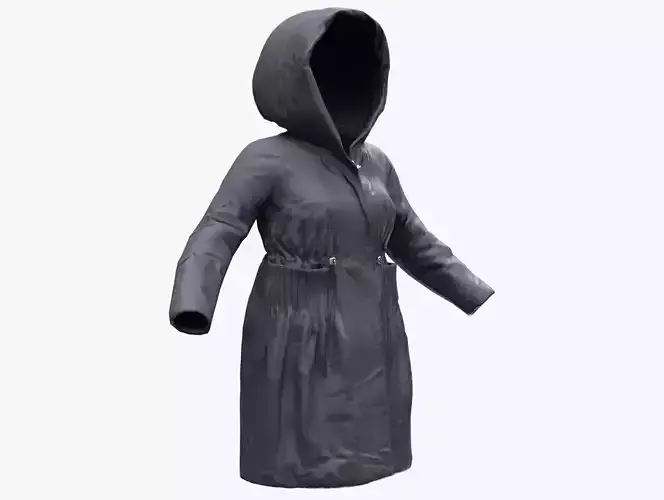 Down Coat 194 - All MH Bodies - UE5 Skeletons - Rigged Low-poly 3D model