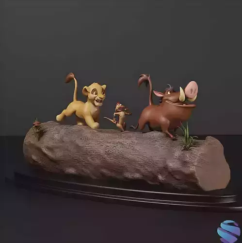 LION KING SIMBA TIMON AND PUMBA WALKING -  cutted