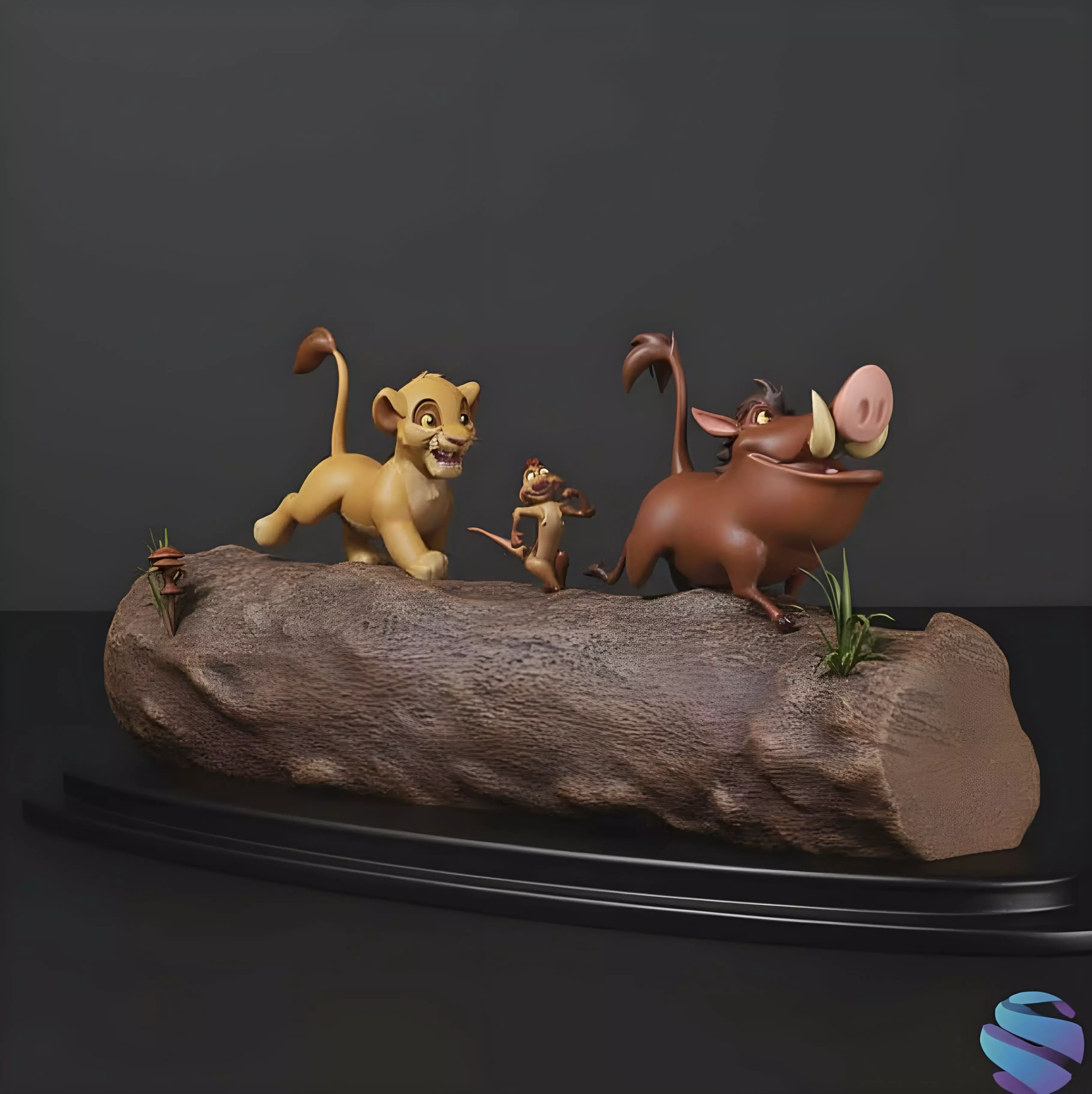 LION KING SIMBA TIMON AND PUMBA WALKING -  cutted 3D print model_0