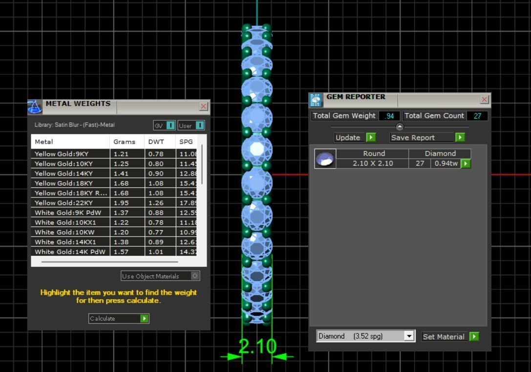 U Shaped Eternity Ring 2 point 1 mm stone size swiss11 and EU51 3D print model_4