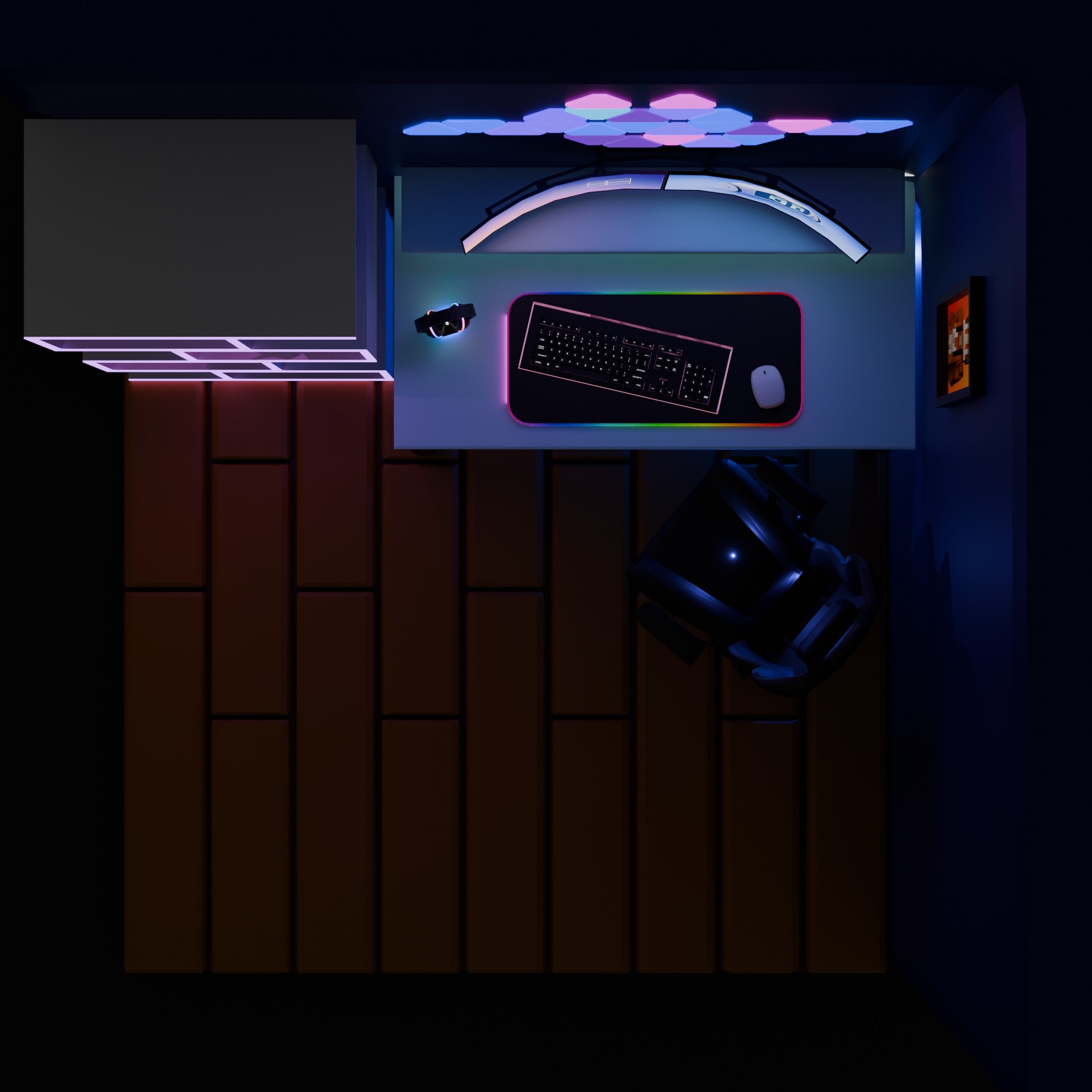 Gaming Room Low-poly 3D model_4