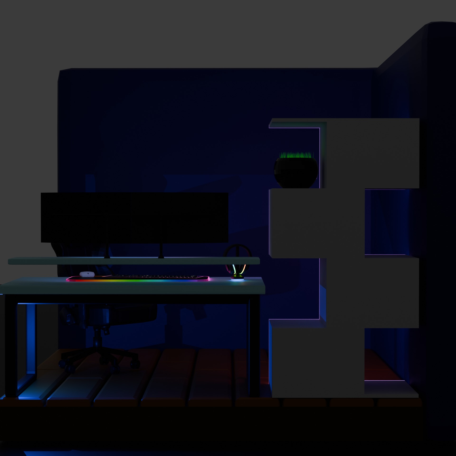 Gaming Room Low-poly 3D model_3