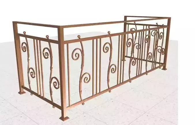Wrought iron Balcony with curly balusters