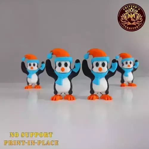 Flexi Mini Penguin Christmas Special No support Print in Place 3D print model Flexi Mini Penguin Christmas Special No support Print in Place 3D print model