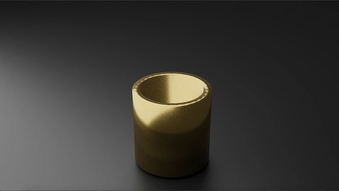Golden Cup And Water 3D model 2