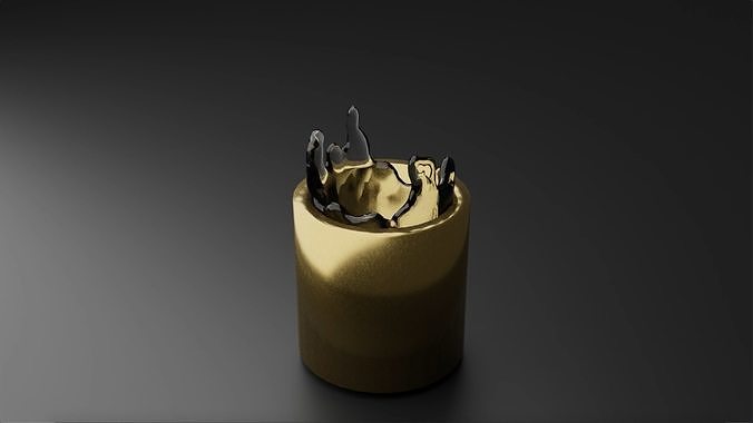 Golden Cup And Water 3D model 4