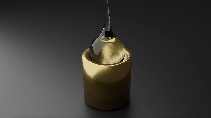 Golden Cup And Water 3D model 3