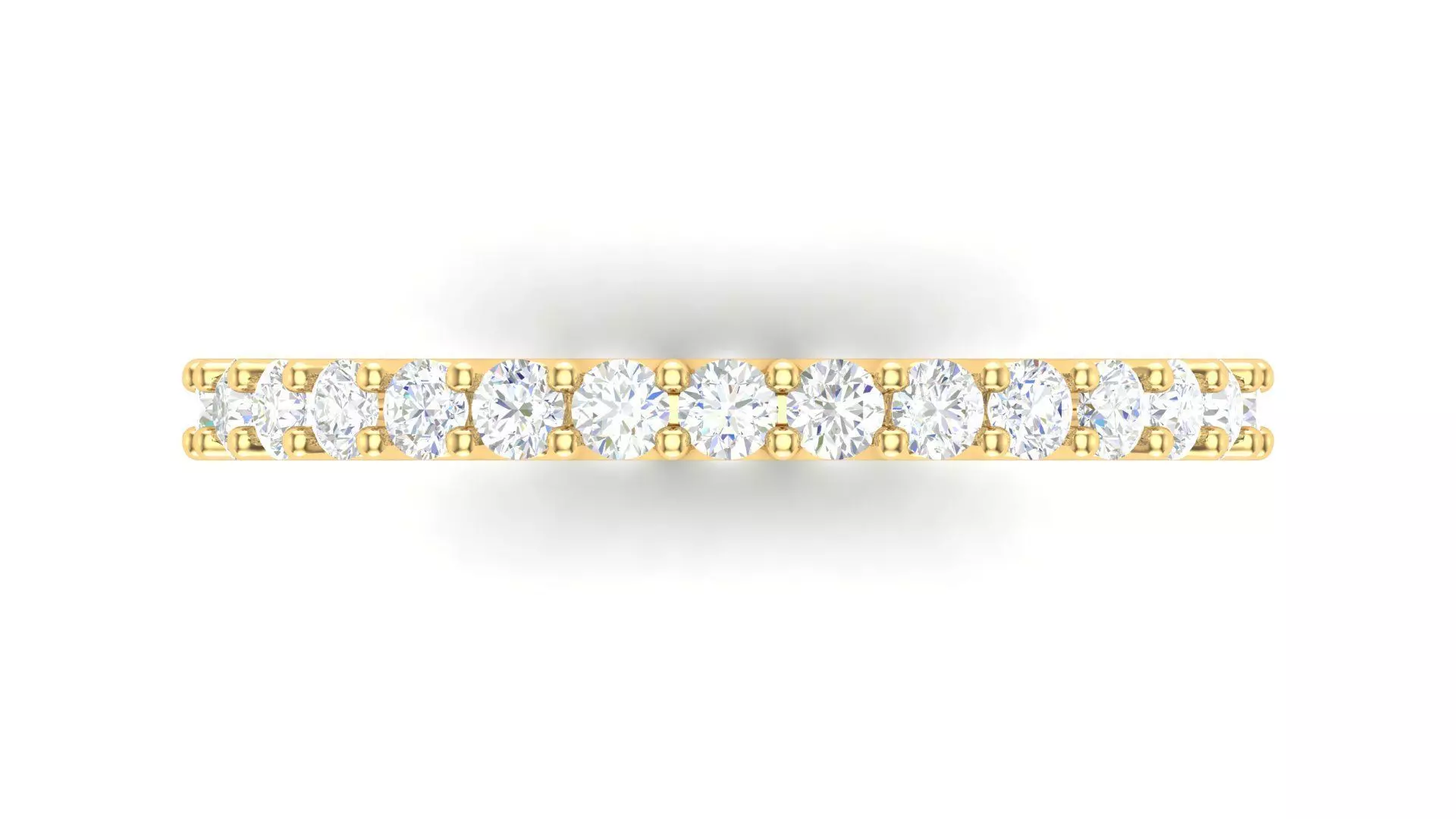 U Shaped Eternity Ring 2 point 1 mm stone size swiss 16 and EU56 3D print model_0