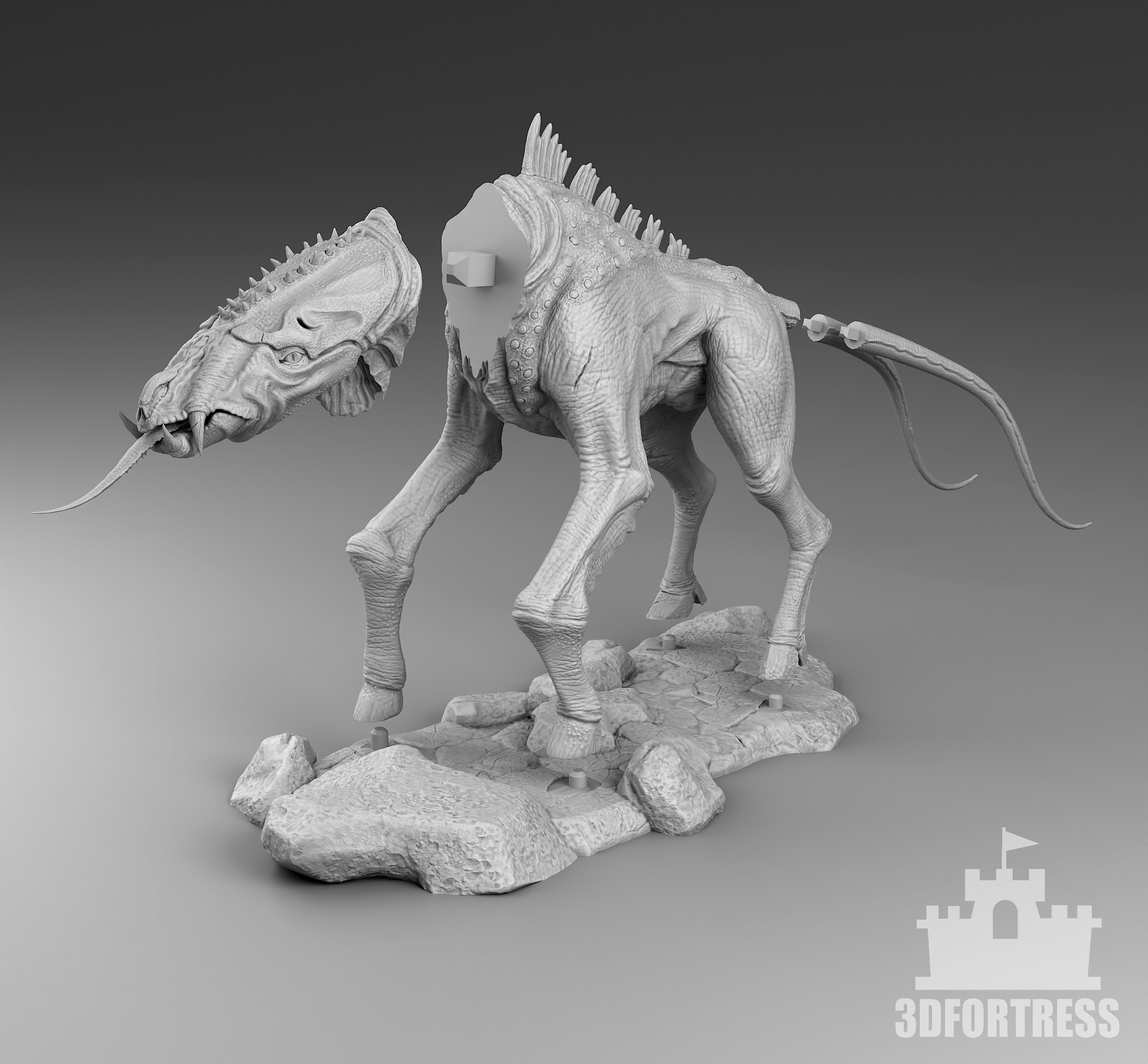 Alien horse 3D print model_3