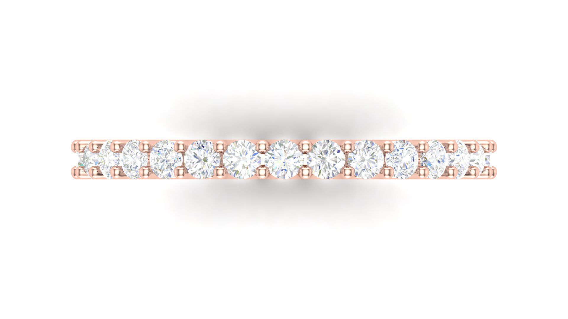 U Shaped Eternity Ring 2 point 1 mm stone size swiss 17 and EU57 3D print model_8