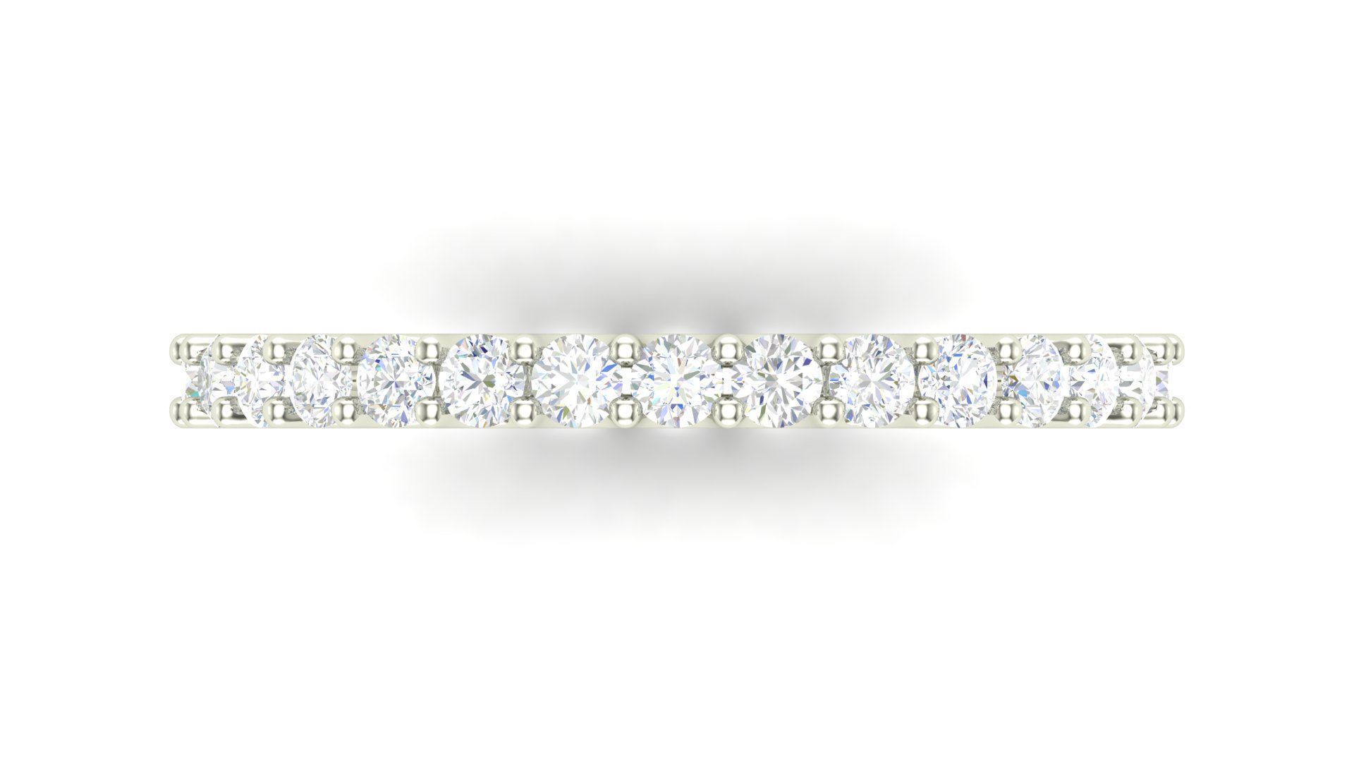 U Shaped Eternity Ring 2 point 1 mm stone size swiss 17 and EU57 3D print model_7