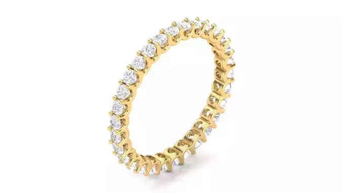 U Shaped Eternity Ring 2 point 1 mm stone size swiss 17 and EU57 3D print model