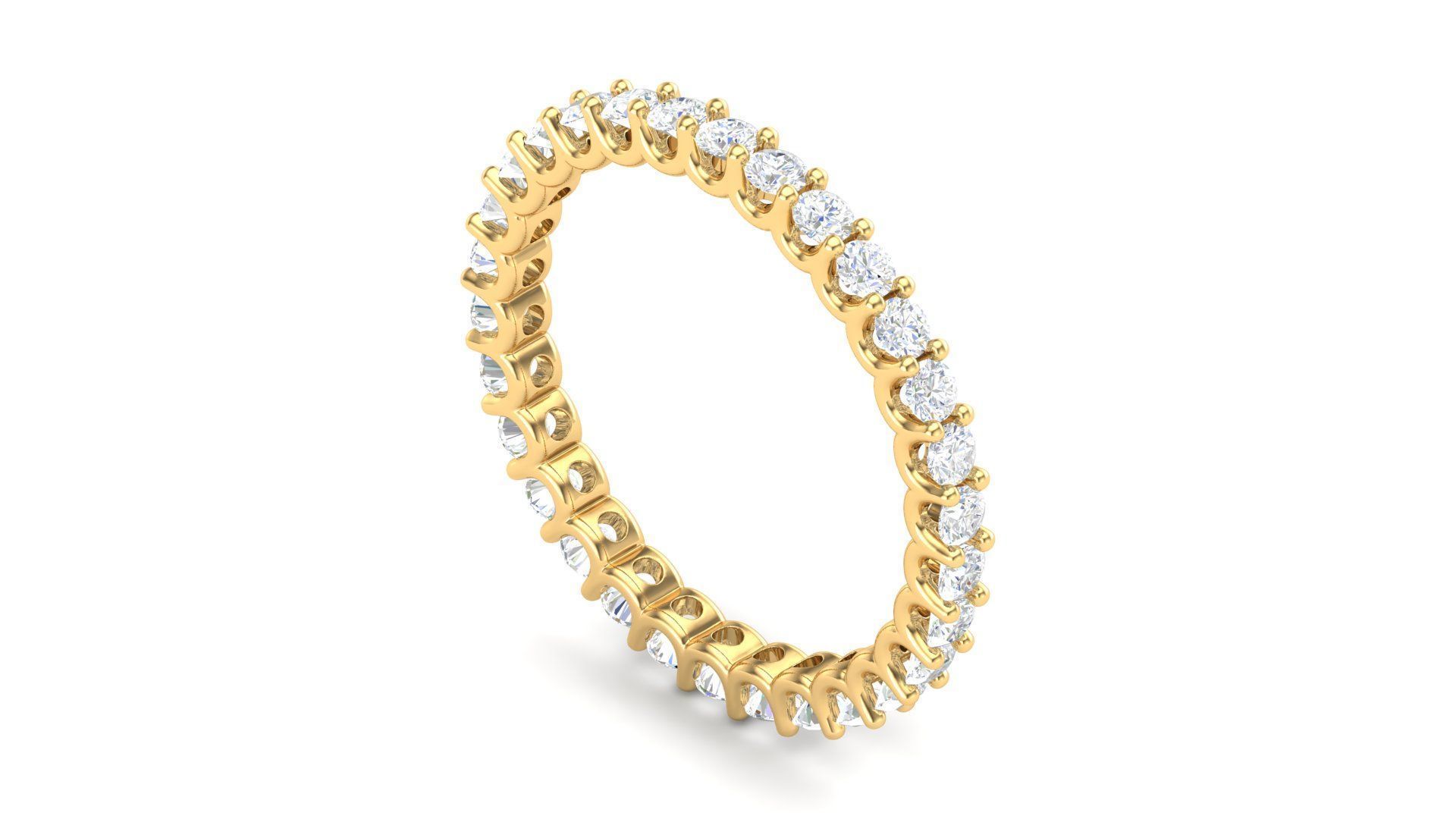 U Shaped Eternity Ring 2 point 1 mm stone size swiss 17 and EU57 3D print model_11